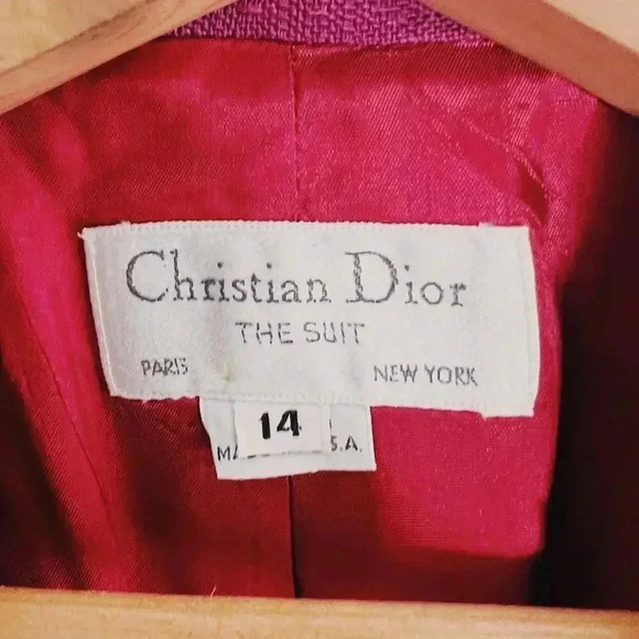 Christian Dior Rare Vintage Fuchsia Blazer Women's Size 14 - Picture 8 of 9